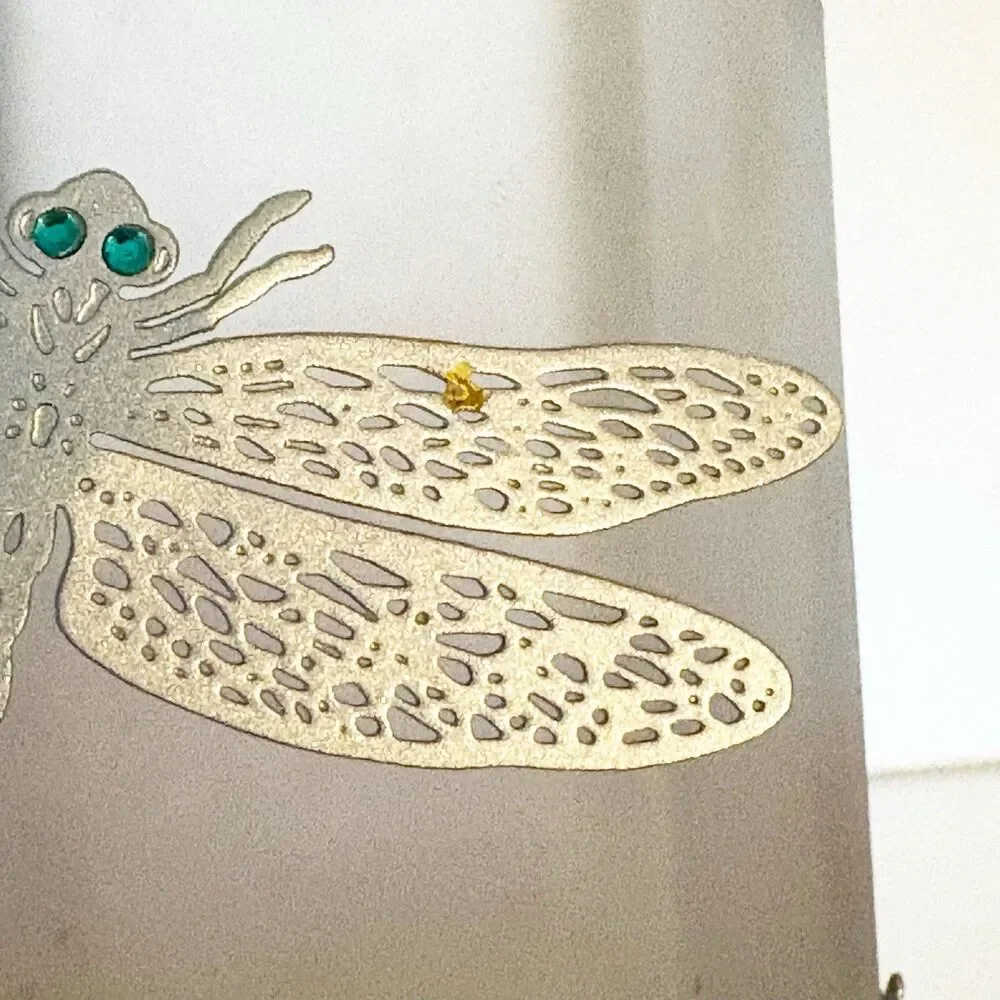 PartyLite Dragonfly Votive Tealight Candle Holder (P7234) Frosted Glass 2.5X3 - Picture 3 of 9